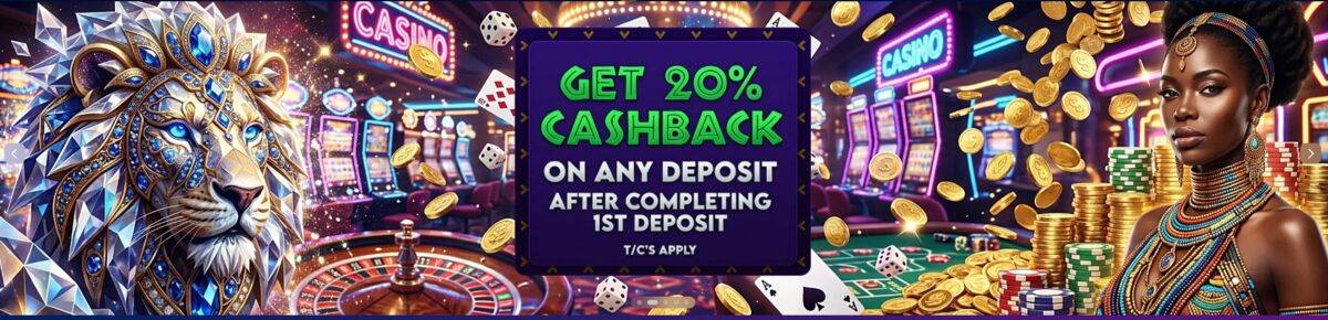 Get 20% Cashback on any deposit after completing 1st deposit